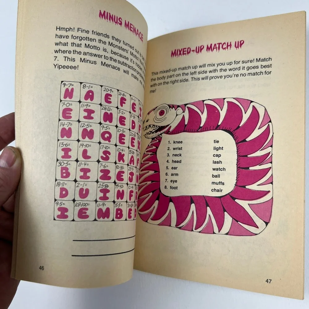 Scholastic Count Morbida's Dynamite Puzzle Book Kids Vintage Monster Retro Book